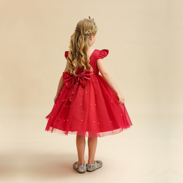 Robe de princesse en tulle rouge pour fille img 877d6c