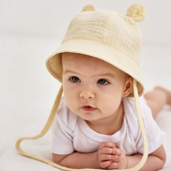 Chapeau d'été en mousseline avec oreilles pour bébé fille 84399 0yg8n3