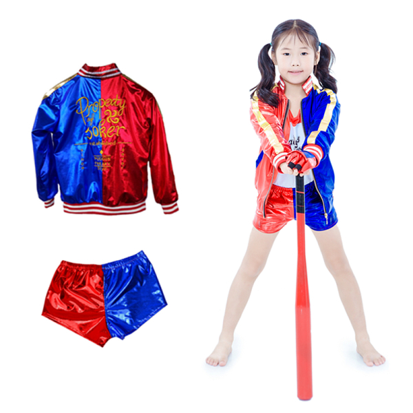 Déguisement Harley Quinn pour filles avec un fond blanc