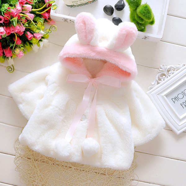 Manteau en fourrure synthétique avec capuche oreilles de lapin pour bébé fille 103868 rjh6lw