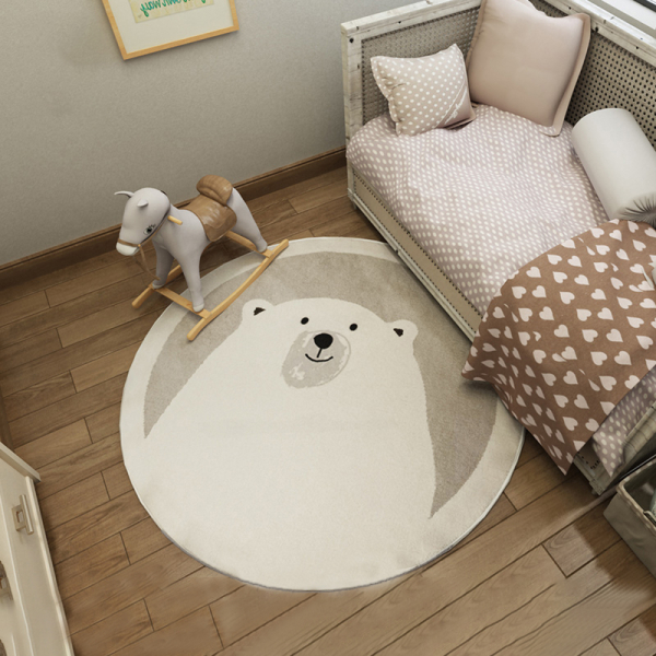 Tapis chambre de bébé fille imprimé ours blanc 92701 akhuff