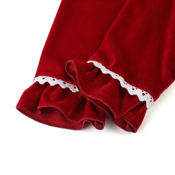 Pyjama de Noël chemise et pantalon en velours pour fille IMG 08 23 pyjama noel chemise pantalon velours fille rouge 2