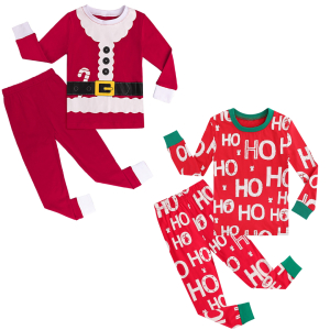 2 modèles de pyjamas rouges de Père Noël pour fille