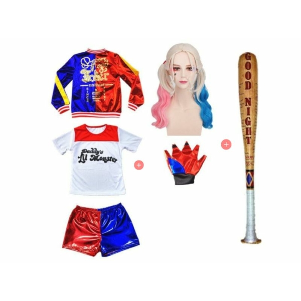 Déguisement Harley Quinn avec une batte de baseball pour filles img Deguisement Harley Quinn avec une batte de baseball pour filles 02
