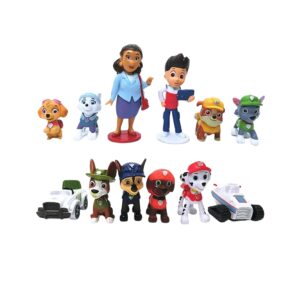 Coffret de figurines Pat Patrouille comprenant les personnages emblématiques et leurs véhicules assortis. Idéal pour recréer les aventures de la célèbre équipe de secours.