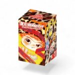 Wakuku blind box série fuzzy fun party aux couleurs pastels de rouge et orange, couverte de dessin Kawaii à l'effigie d'un personnage enfantin Wakuku sur fond blanc.
