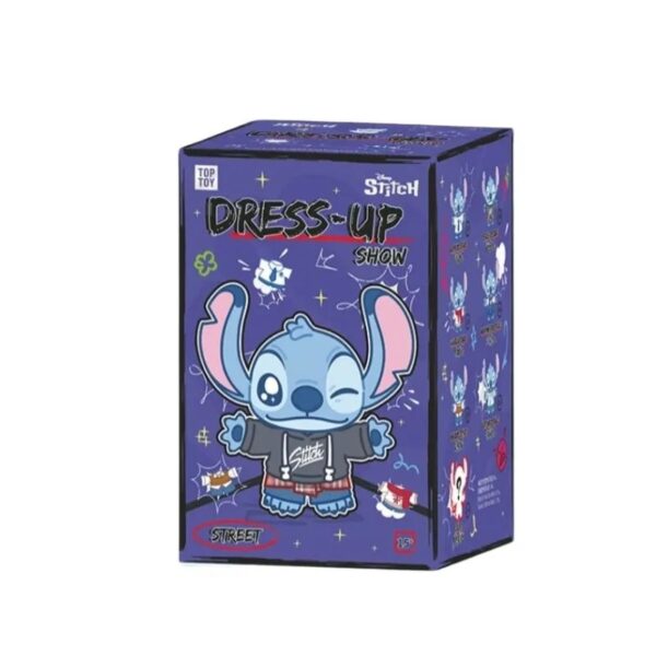 Boîte mystère Stitch Dress-Up Show contenant une figurine surprise avec vêtements amovibles à collectionner et échanger